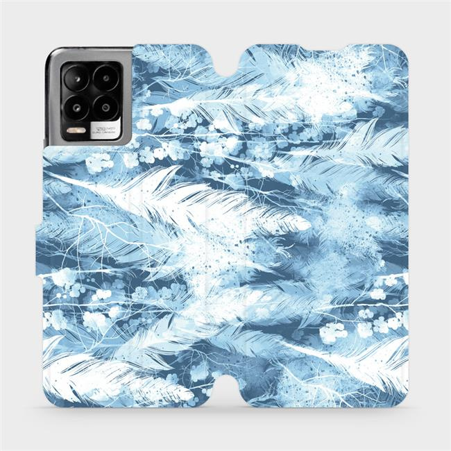 Flipové pouzdro Mobiwear - Realme 8 - M058S Světle modrá horizontální pírka