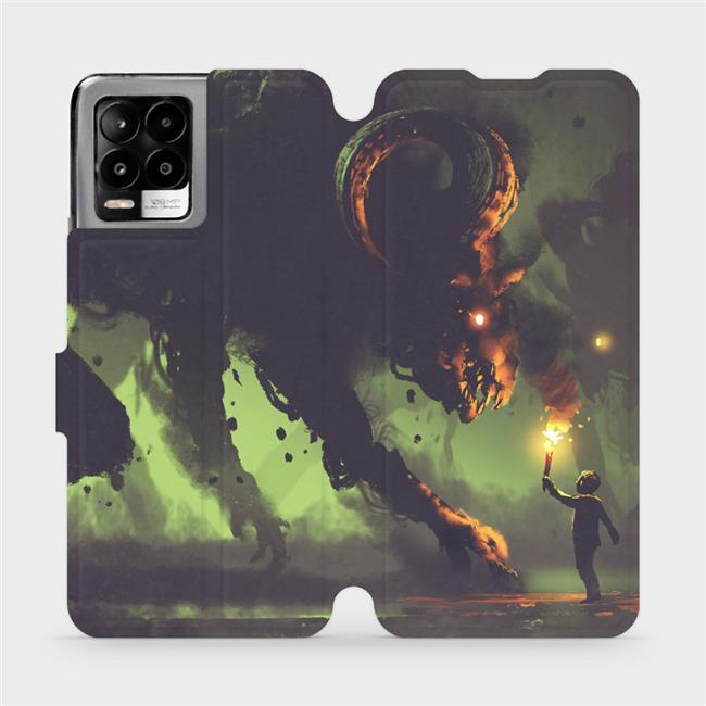 Flipové pouzdro Mobiwear - Realme 8 - VA08P Příšera a kluk s pochodní