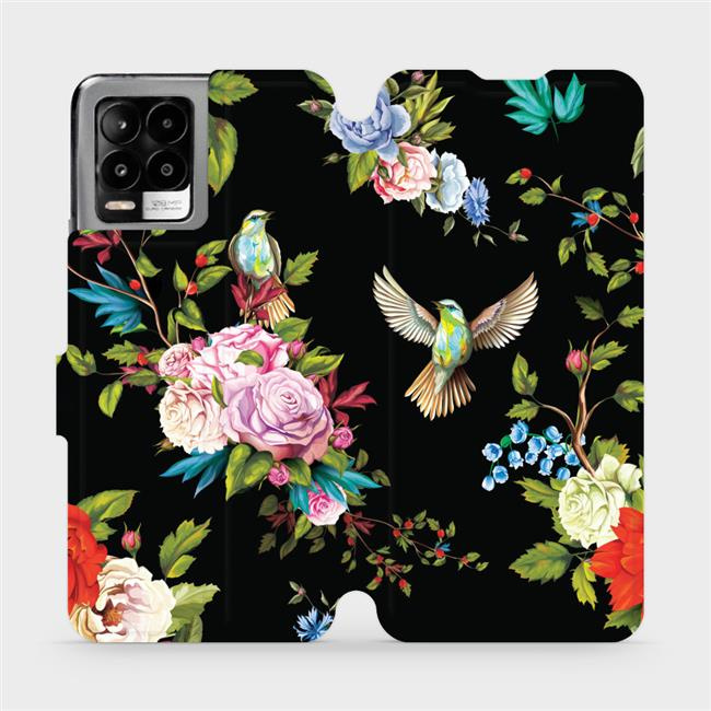 Flipové pouzdro Mobiwear - Realme 8 - VD09S Ptáčci a květy