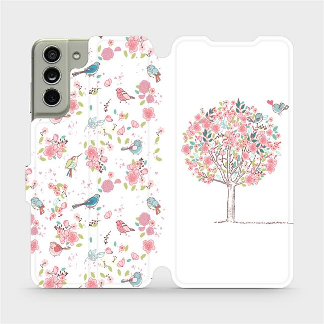 Flipové pouzdro Mobiwear - Samsung Galaxy S21 FE - M120S Strom a ptáčci