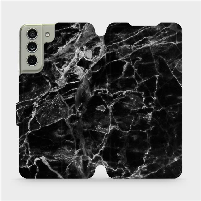 Flipové pouzdro Mobiwear - Samsung Galaxy S21 FE - V056P Černý mramor