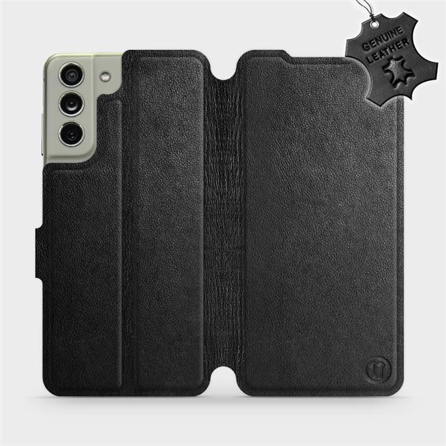 Kožené flip pouzdro Mobiwear - Samsung Galaxy S21 FE - Černé