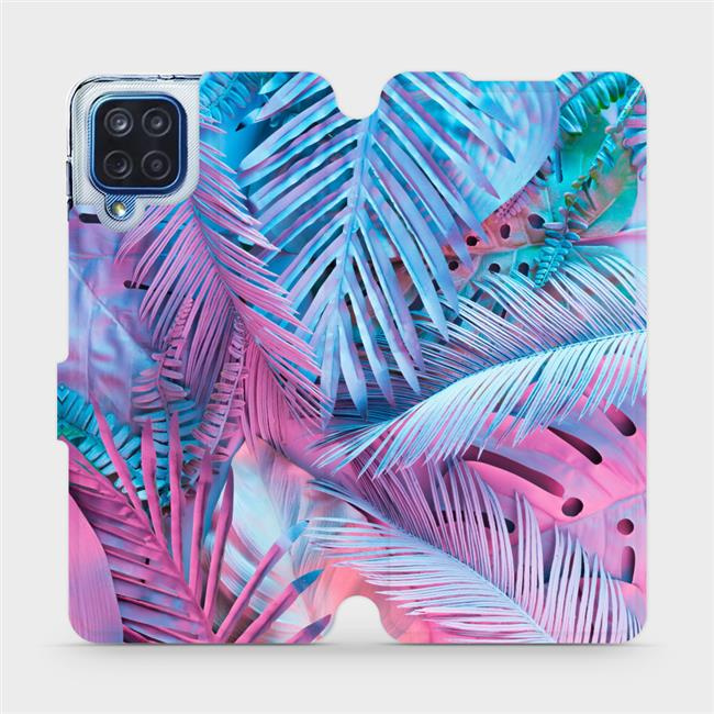 Flipové pouzdro Mobiwear - Samsung Galaxy M12 - MG10S Fialové a modré listy