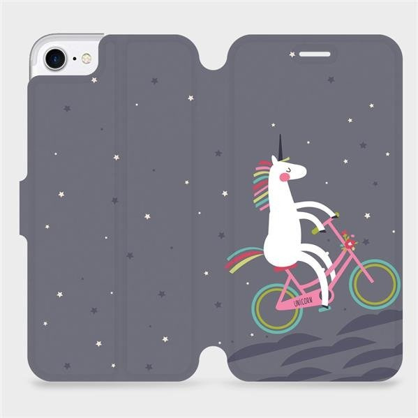 Flipové pouzdro Mobiwear - Apple iPhone 8 - V024P Jednorožec na kole