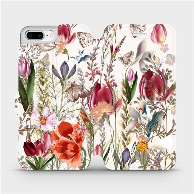 Flipové pouzdro Mobiwear - Apple iPhone 7 Plus - MP01S Rozkvetlá louka