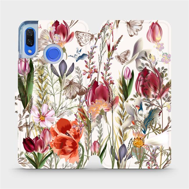 Flipové pouzdro Mobiwear - Huawei Nova 3 - MP01S Rozkvetlá louka