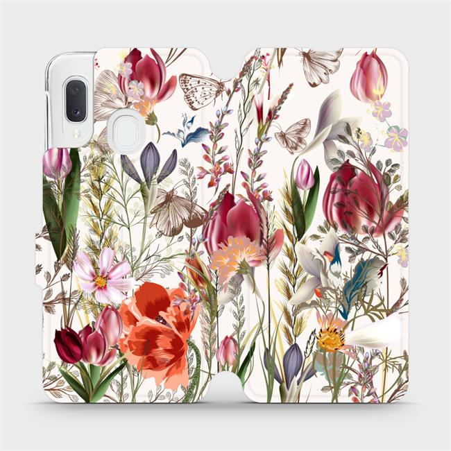 Flipové pouzdro Mobiwear - Samsung Galaxy A20e - MP01S Rozkvetlá louka