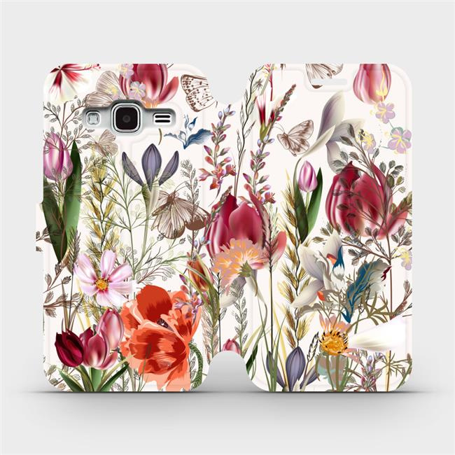 Flipové pouzdro Mobiwear - Samsung Galaxy J3 2016 - MP01S Rozkvetlá louka