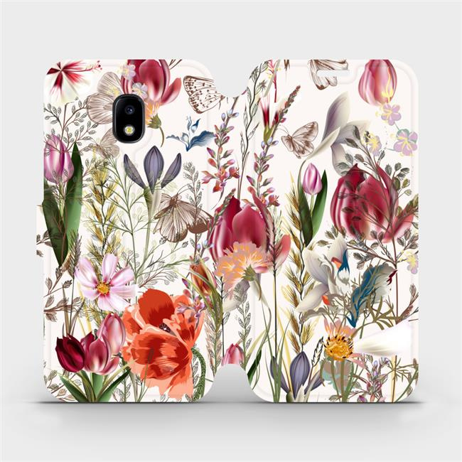 Flipové pouzdro Mobiwear - Samsung Galaxy J3 2017 - MP01S Rozkvetlá louka