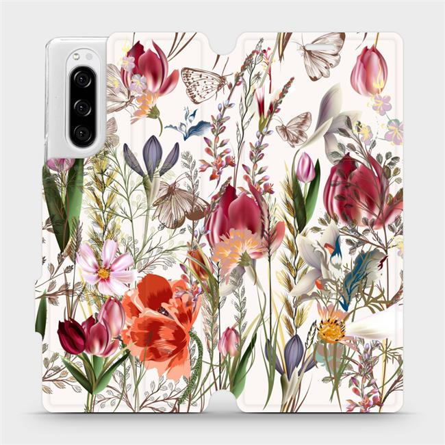 Flipové pouzdro Mobiwear - Sony Xperia 5 - MP01S Rozkvetlá louka