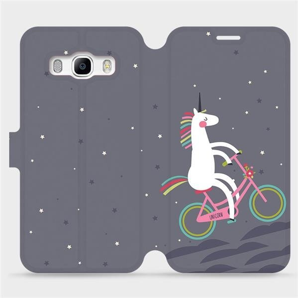 Flipové pouzdro Mobiwear - Samsung Galaxy J5 2016 - V024P Jednorožec na kole