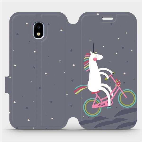Flipové pouzdro Mobiwear - Samsung Galaxy J5 2017 - V024P Jednorožec na kole