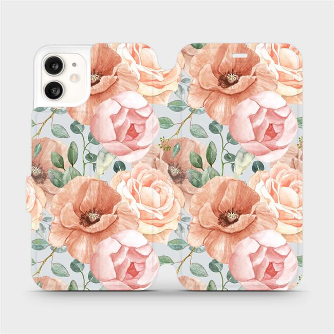 Flipové pouzdro Mobiwear - Apple iPhone 11 - MP02S Pastelové květy