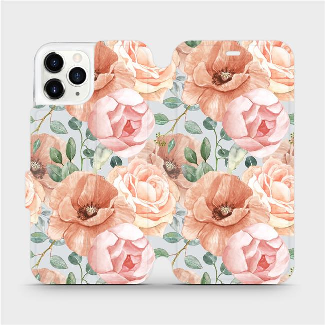 Flipové pouzdro Mobiwear - Apple iPhone 11 Pro - MP02S Pastelové květy