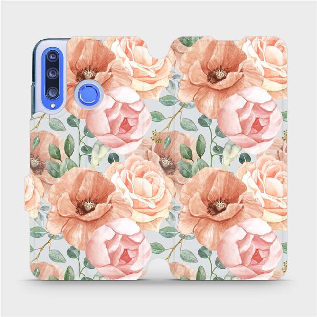 Flipové pouzdro Mobiwear - Honor 20 Lite - MP02S Pastelové květy