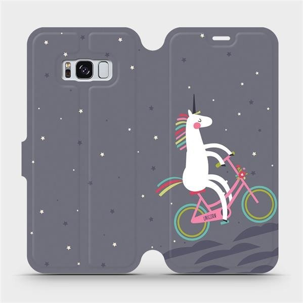 Flipové pouzdro Mobiwear - Samsung Galaxy S8 - V024P Jednorožec na kole