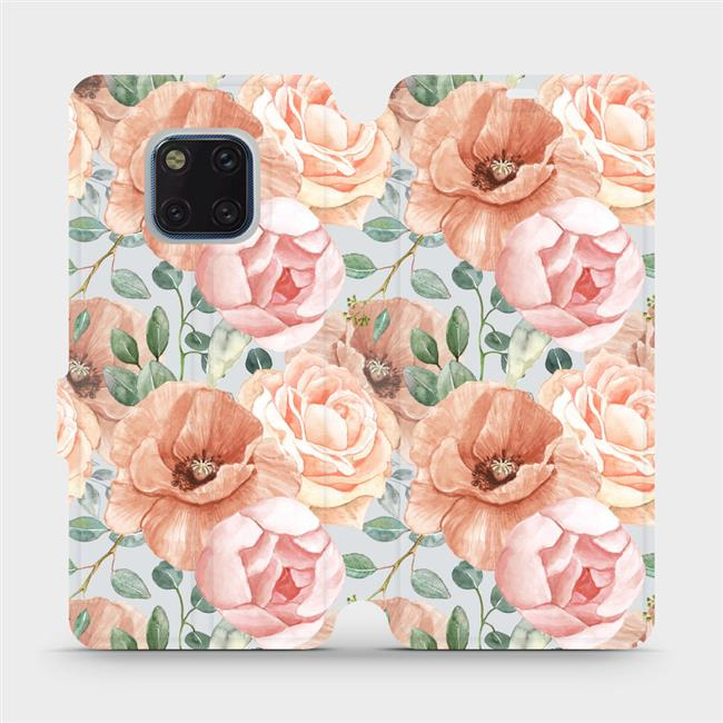 Flipové pouzdro Mobiwear - Huawei Mate 20 Pro - MP02S Pastelové květy