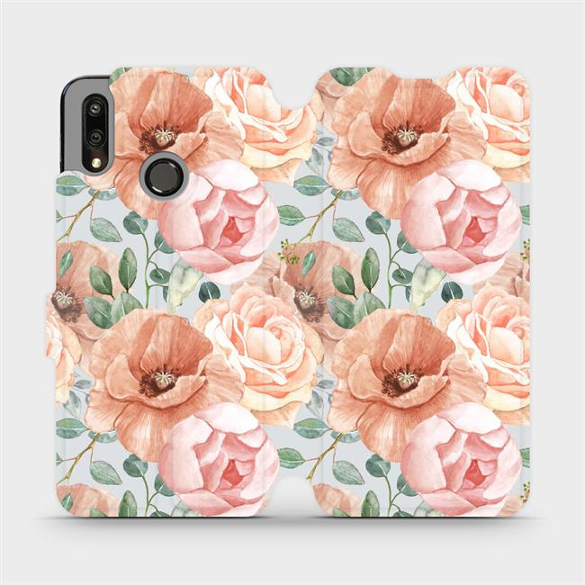 Flipové pouzdro Mobiwear - Huawei P Smart 2019 - MP02S Pastelové květy