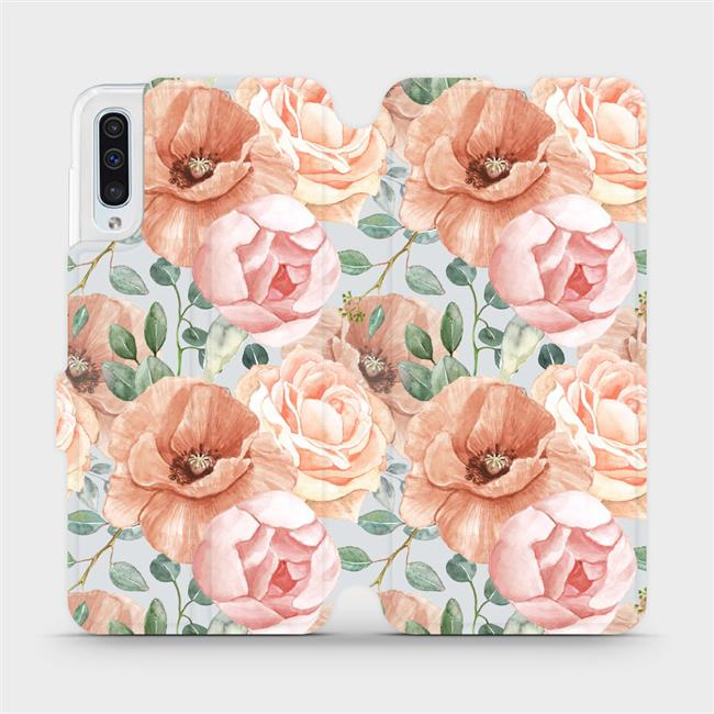 Flipové pouzdro Mobiwear - Samsung Galaxy A50 - MP02S Pastelové květy
