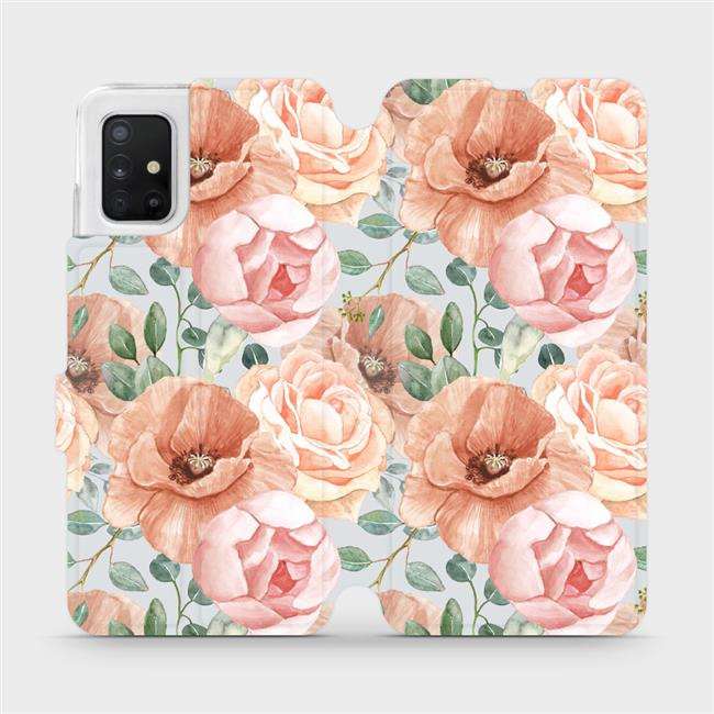 Flipové pouzdro Mobiwear - Samsung Galaxy A51 - MP02S Pastelové květy
