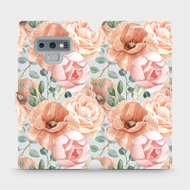 Flipové pouzdro Mobiwear - Samsung Galaxy Note 9 - MP02S Pastelové květy