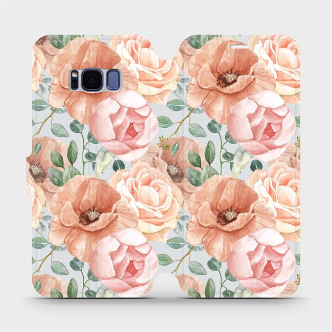 Flipové pouzdro Mobiwear - Samsung Galaxy S8 - MP02S Pastelové květy