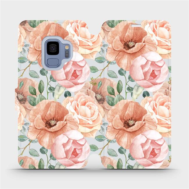 Flipové pouzdro Mobiwear - Samsung Galaxy S9 - MP02S Pastelové květy