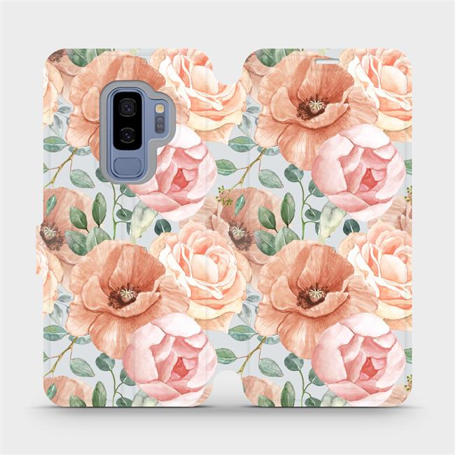 Flipové pouzdro Mobiwear - Samsung Galaxy S9 Plus - MP02S Pastelové květy