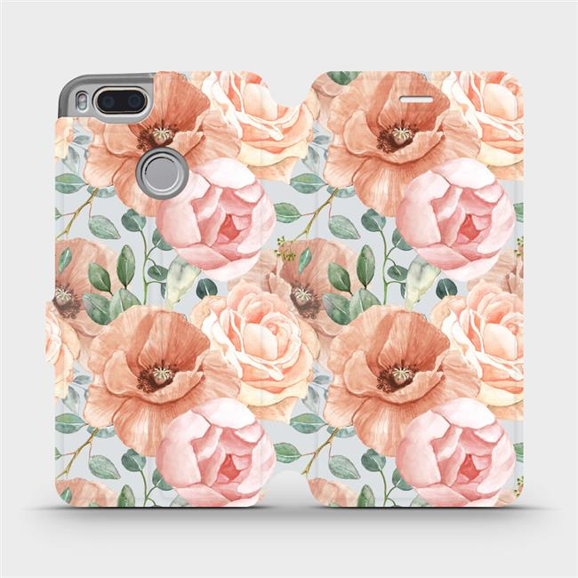Flipové pouzdro Mobiwear - Xiaomi Mi A1 - MP02S Pastelové květy