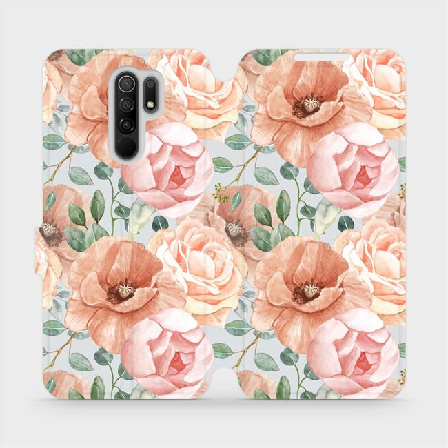 Flipové pouzdro Mobiwear - Xiaomi Redmi 9 - MP02S Pastelové květy