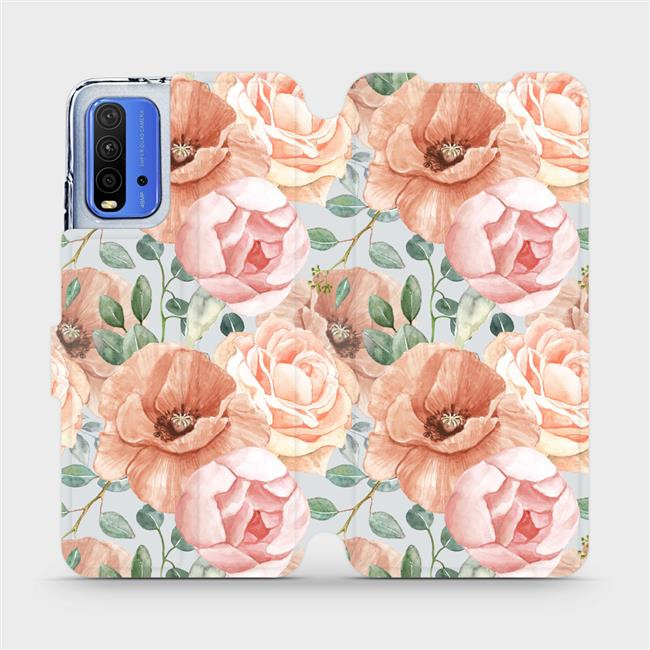 Flipové pouzdro Mobiwear - Xiaomi Redmi 9T - MP02S Pastelové květy