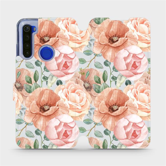 Flipové pouzdro Mobiwear - Xiaomi Redmi Note 8T - MP02S Pastelové květy