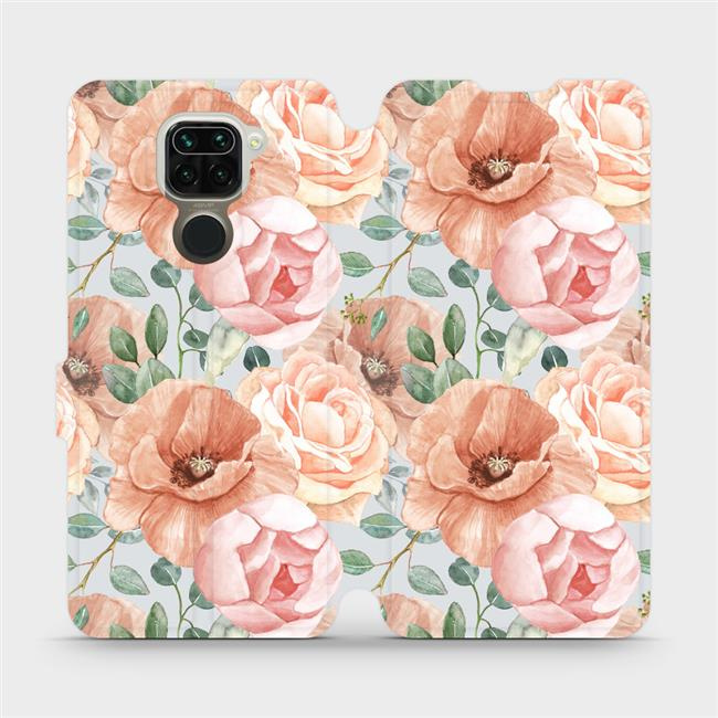 Flipové pouzdro Mobiwear - Xiaomi Redmi Note 9 - MP02S Pastelové květy