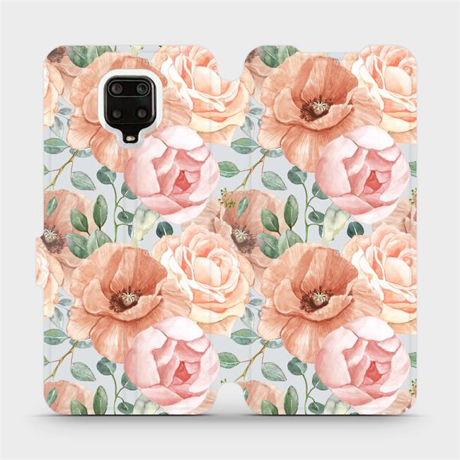 Flipové pouzdro Mobiwear - Xiaomi Redmi Note 9 Pro - MP02S Pastelové květy