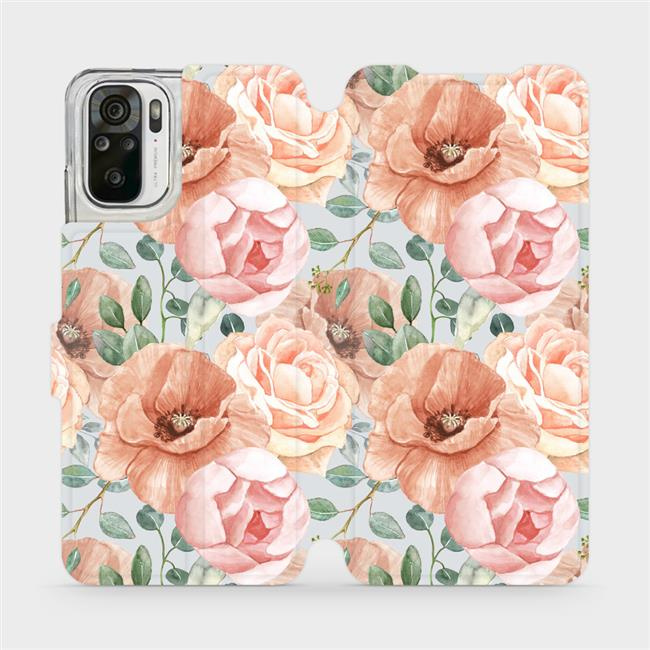 Flipové pouzdro Mobiwear - Xiaomi Redmi Note 10s - MP02S Pastelové květy