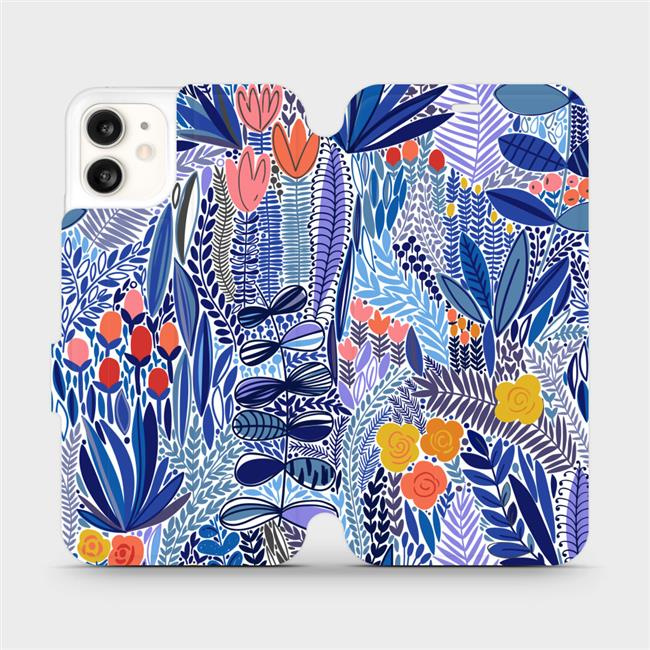 Flipové pouzdro Mobiwear - Apple iPhone 11 - MP03P Modrá květena