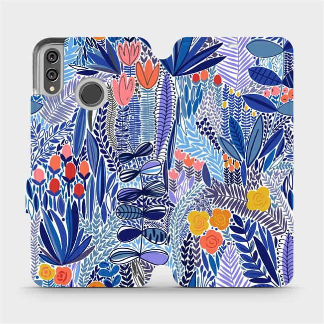 Flipové pouzdro Mobiwear - Honor 8X - MP03P Modrá květena
