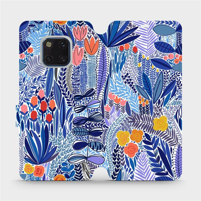Flipové pouzdro Mobiwear - Huawei Mate 20 Pro - MP03P Modrá květena