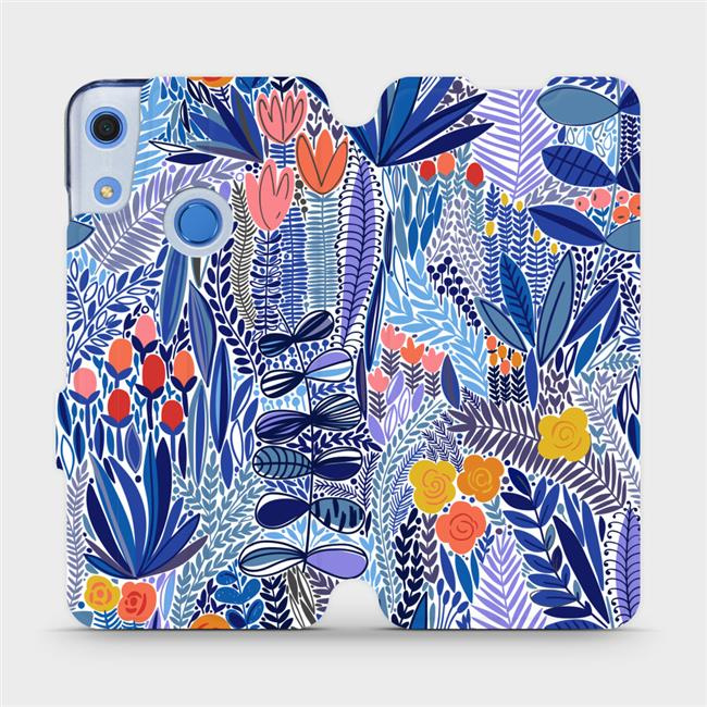 Flipové pouzdro Mobiwear - Huawei Y6S / Honor 8A - MP03P Modrá květena