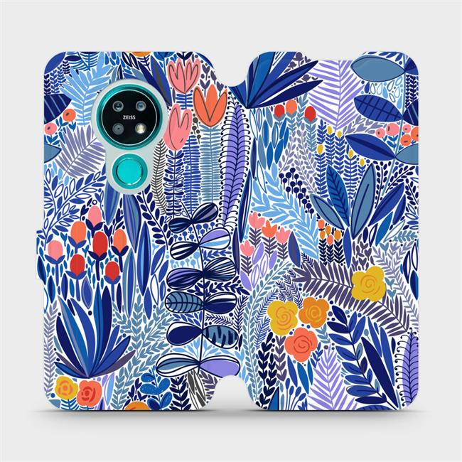 Flipové pouzdro Mobiwear - Nokia 7.2 - MP03P Modrá květena