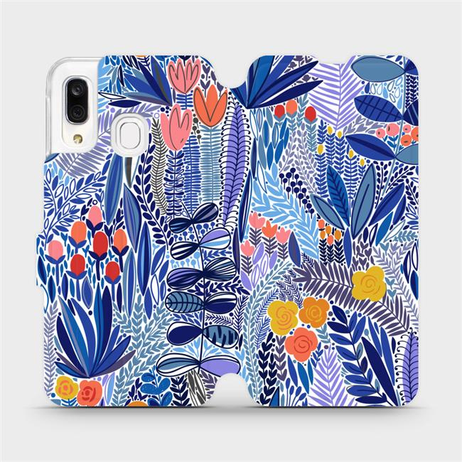Flipové pouzdro Mobiwear - Samsung Galaxy A40 - MP03P Modrá květena