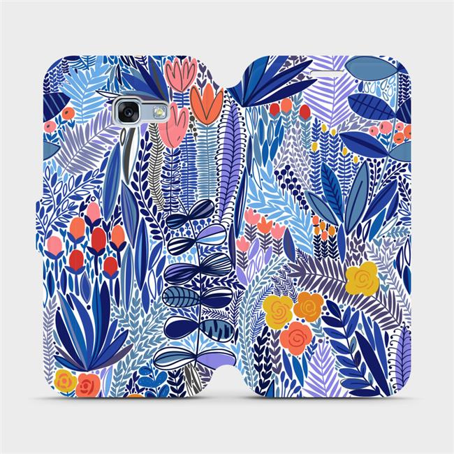 Flipové pouzdro Mobiwear - Samsung Galaxy A5 2017 - MP03P Modrá květena