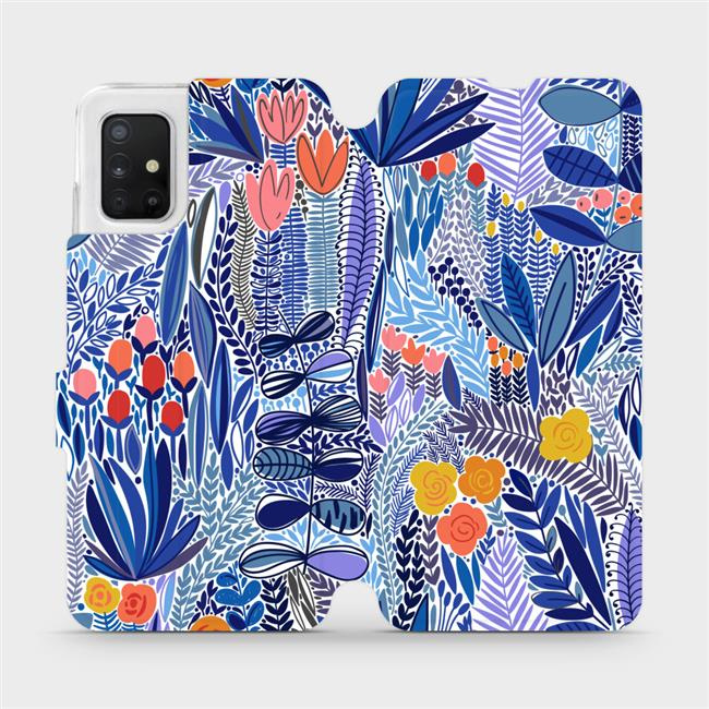 Flipové pouzdro Mobiwear - Samsung Galaxy A51 - MP03P Modrá květena