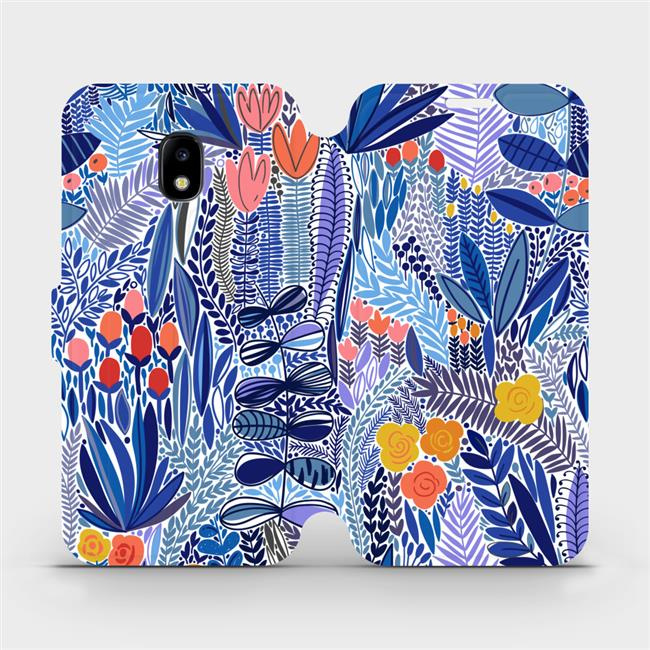 Flipové pouzdro Mobiwear - Samsung Galaxy J3 2017 - MP03P Modrá květena