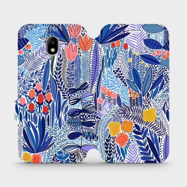 Flipové pouzdro Mobiwear - Samsung Galaxy J5 2017 - MP03P Modrá květena