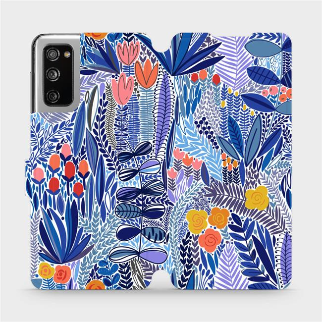 Flipové pouzdro Mobiwear - Samsung Galaxy S20 FE - MP03P Modrá květena