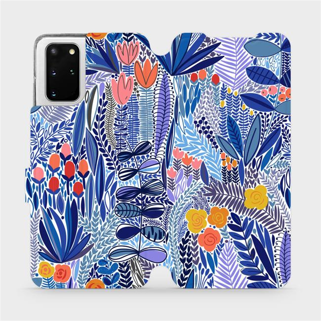 Flipové pouzdro Mobiwear - Samsung Galaxy S20 Plus - MP03P Modrá květena