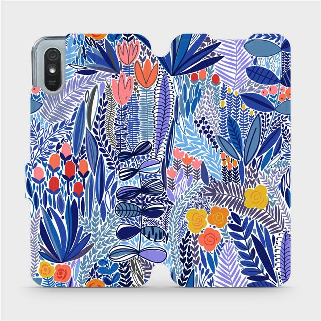 Flipové pouzdro Mobiwear - Xiaomi Redmi 9A - MP03P Modrá květena