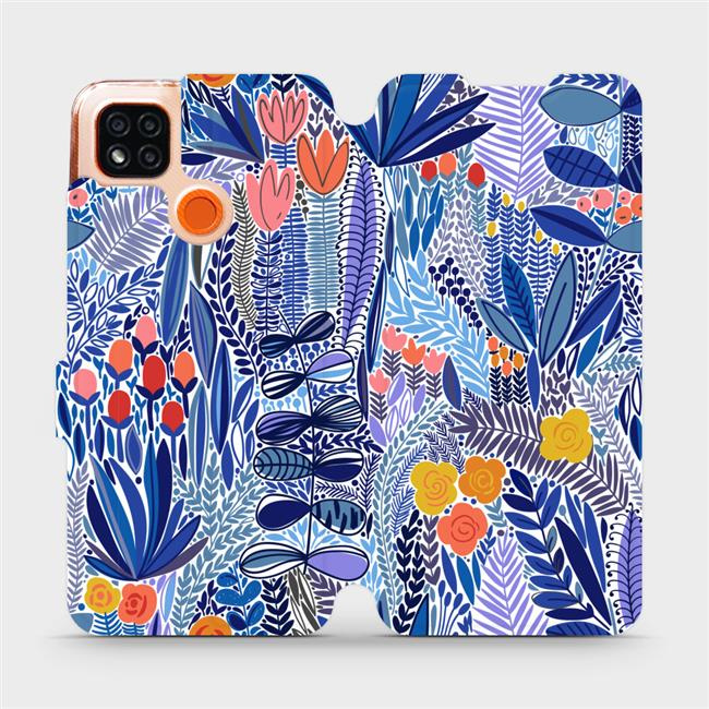Flipové pouzdro Mobiwear - Xiaomi Redmi 9C - MP03P Modrá květena