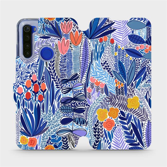 Flipové pouzdro Mobiwear - Xiaomi Redmi Note 8T - MP03P Modrá květena